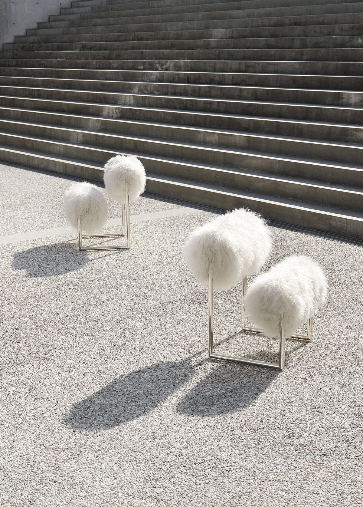 Acerbis website gallery due piu armchair white fur 2