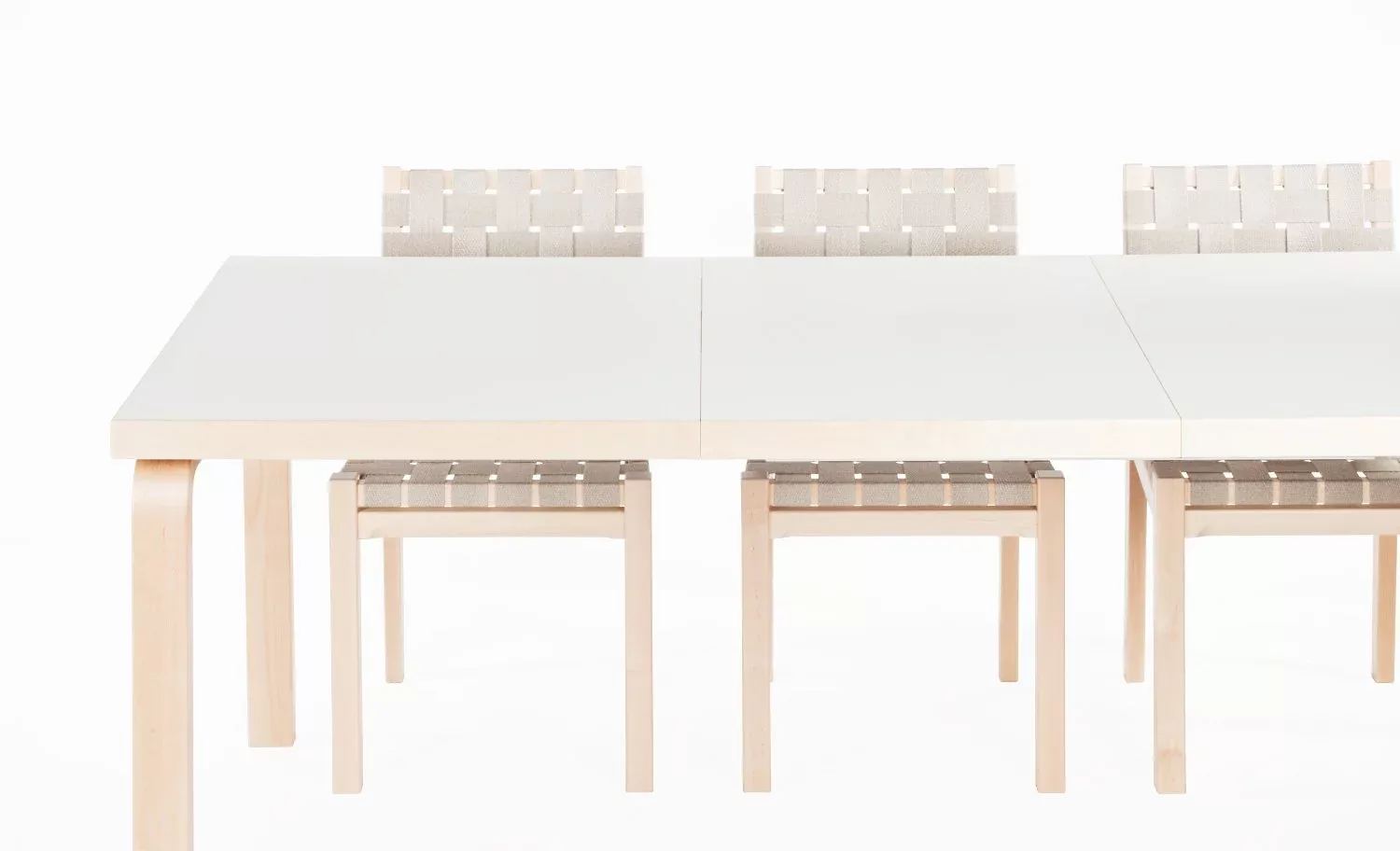 Aalto Table extendable 97 white laminate Chair 611 extended 1 1440x 2x progressive