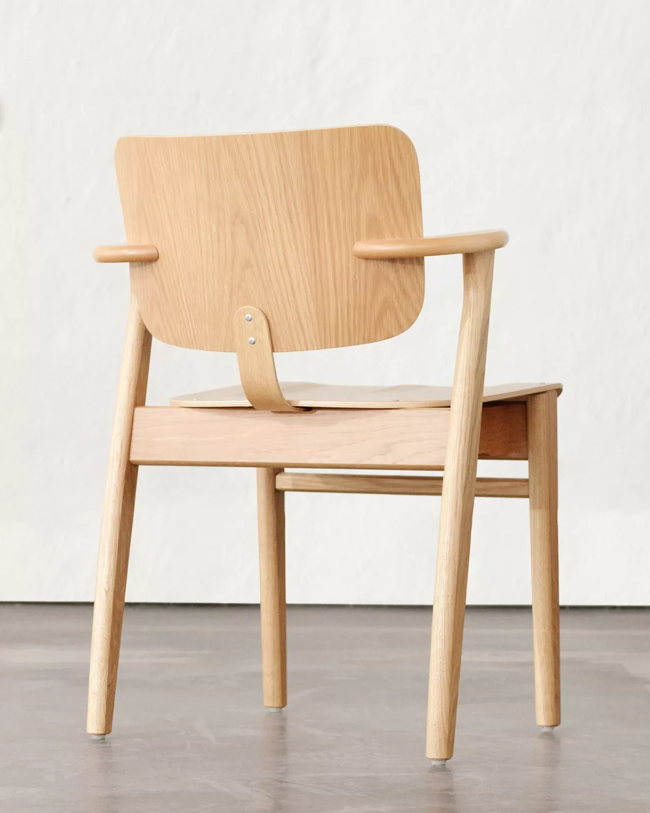 Domus Chair birch and black leather upholstery back and front 2 2005199