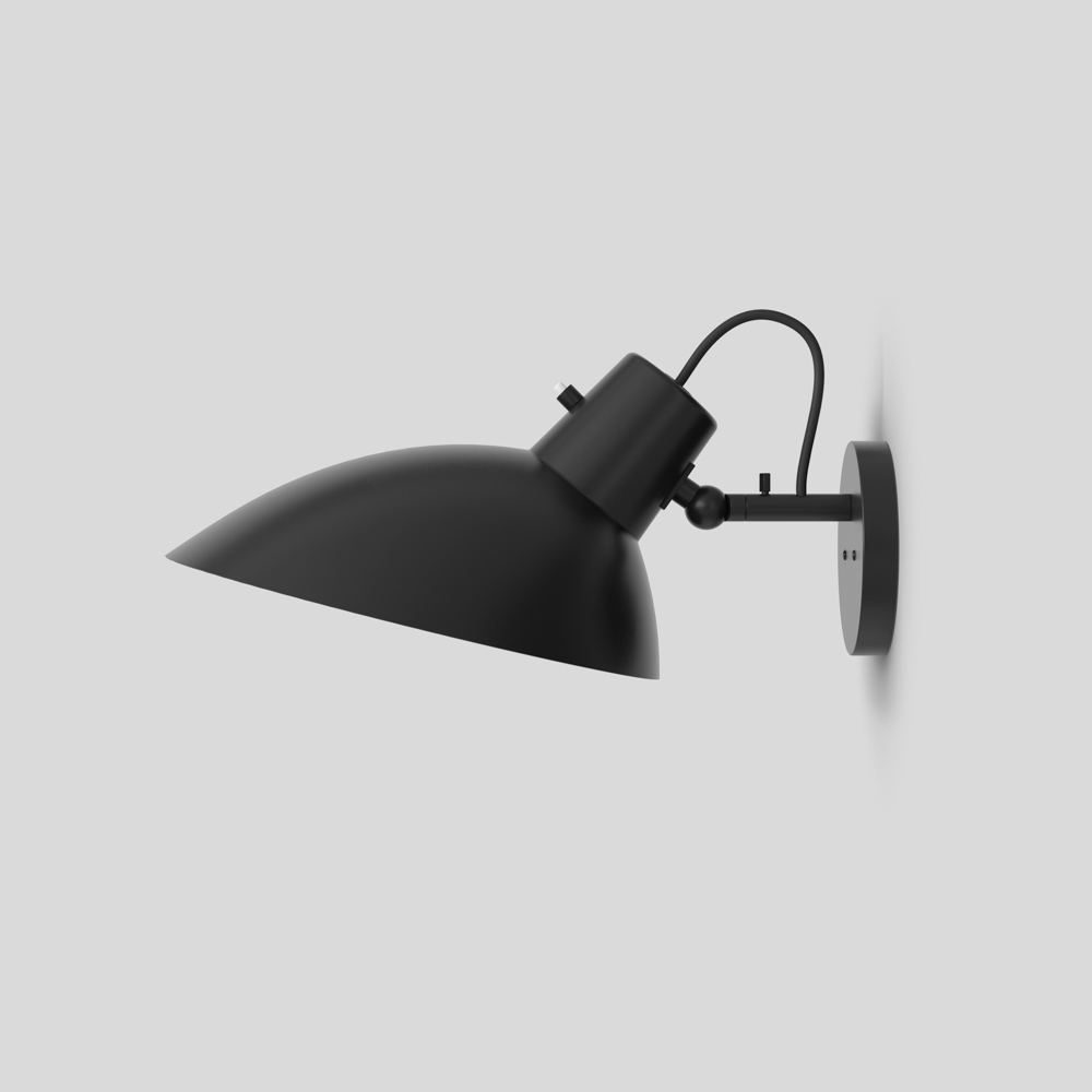 Astep Packshot VV Cinquanta Wall Black Frame Black Shade With Switch