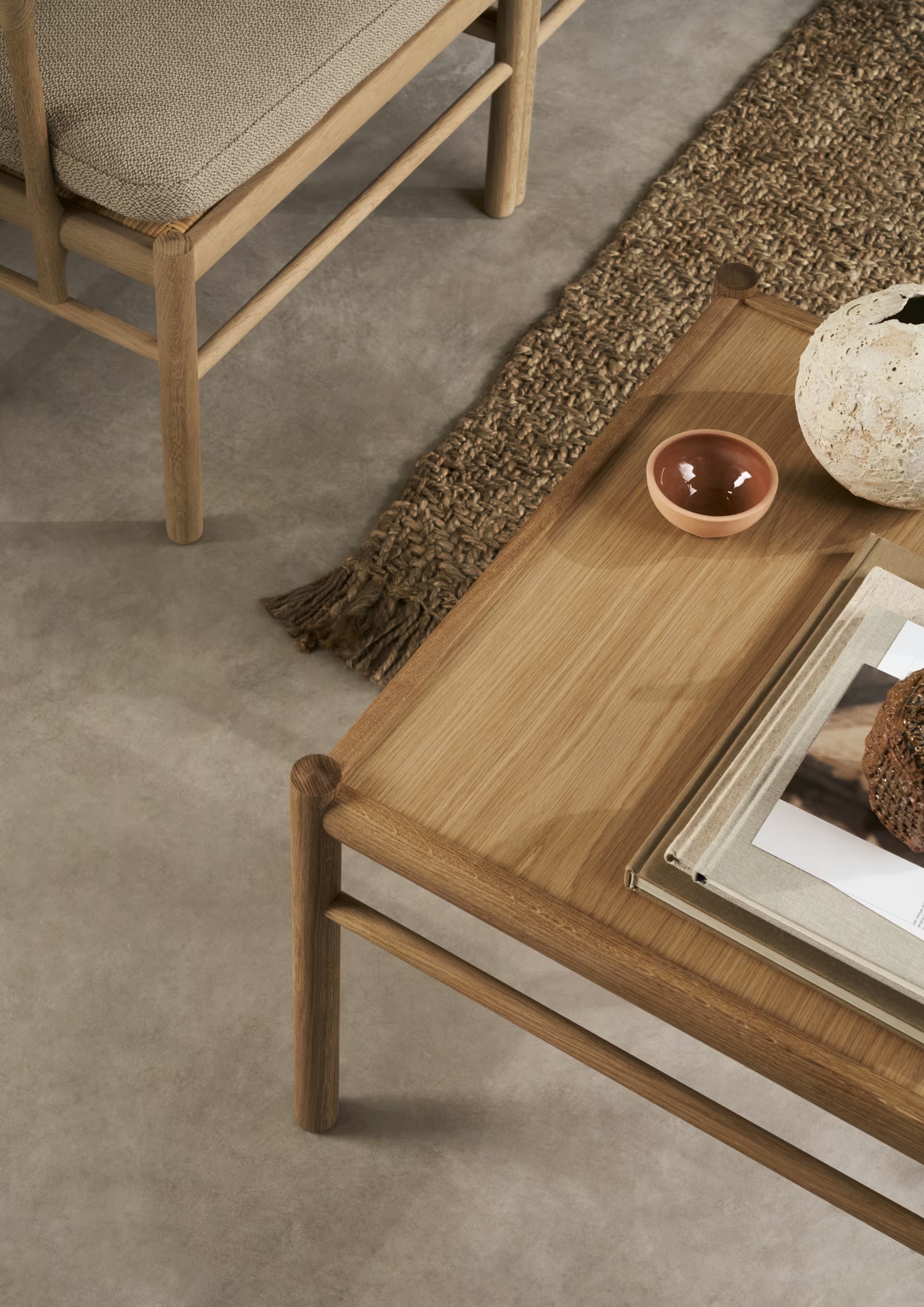 Https admincms carlhansen com globalassets products coffee tables ow449 ow149 2 oak soap albee yc04044 ow449 oak oil rug 80160060 clay bowl 80280020 detail